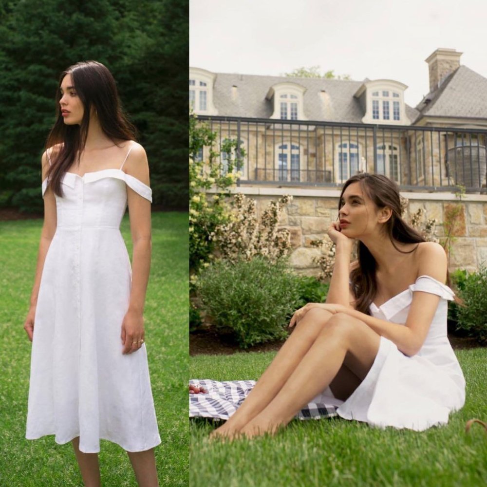 Reformation Allegro Midi Dress - White